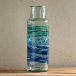 Hand-Blown Recycled Coastal Vase, Short