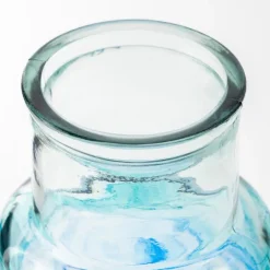 Hand-Blown Recycled Coastal Vase, Short