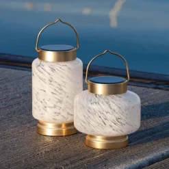 Hand-blown Solar Boater Lantern - Cylinder