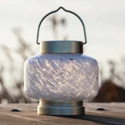Hand-blown Solar Boater Lantern - Square