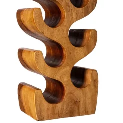 Hand-Carved Giant Suar Wood Wine Rack