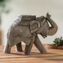 Hand-Carved Mango Wood Elephant