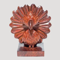 Hand-Carved Sheesham Wood Peacock Eyeglass Holder