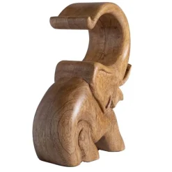 Hand-Carved Wooden Elephant Wine Bottle Display