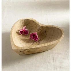 Hand-Carved Wooden Heart Bowl