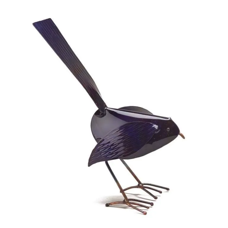 Handcrafted Copper Bird Statue - Blue