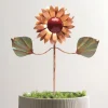 Handcrafted Copper Sunflower Garden Stake