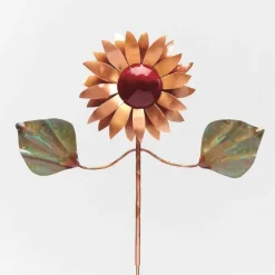 Handcrafted Copper Sunflower Garden Stake