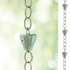 Handcrafted Crocus Flower Rain Chain - Blue