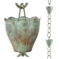 Handcrafted Crocus Flower Rain Chain - Blue