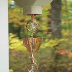 Handcrafted Crocus Flower Rain Chain - Copper