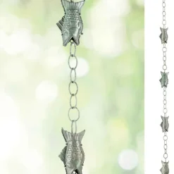 Handcrafted Fish Rain Chain - Blue