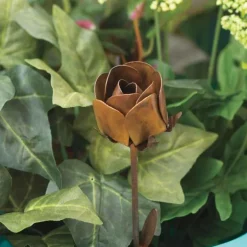 Handcrafted Flamed Copper Rose Garden Stake