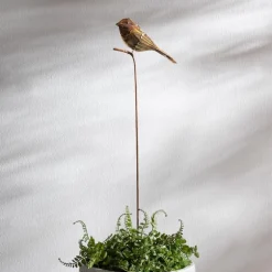 Handcrafted Flamed Copper Songbird Garden Stake