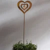 Handcrafted Flamed Copper Spinning Heart Garden Stake