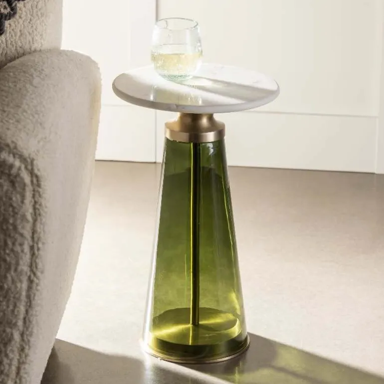 Handcrafted Glass Drink Table - Green