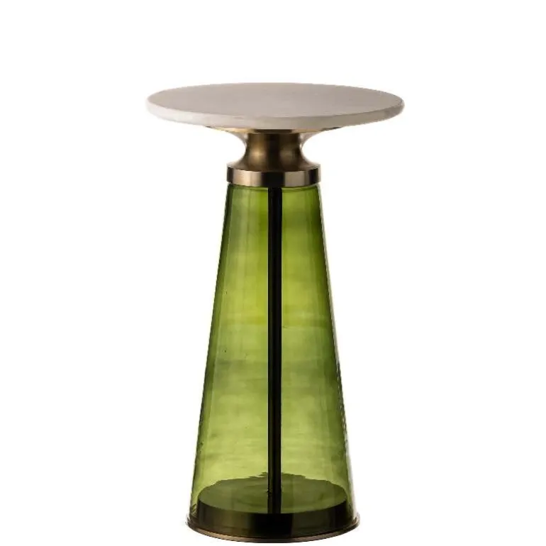 Handcrafted Glass Drink Table - Green