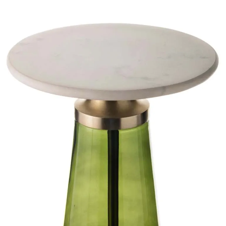 Handcrafted Glass Drink Table - Green
