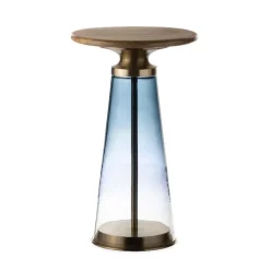 Handcrafted Glass Drink Table - Blue