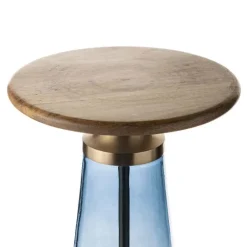 Handcrafted Glass Drink Table - Blue