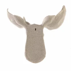 Handcrafted Haitian Artisan Paper Mache Moose Wall Art - Newsprint