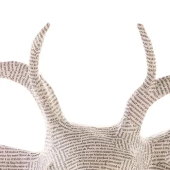Handcrafted Haitian Artisan Paper Mache Deer Wall Art - Newsprint