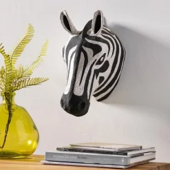 Handcrafted Haitian Artisan Paper Mache Zebra Head
