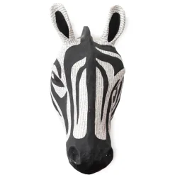 Handcrafted Haitian Artisan Paper Mache Zebra Head