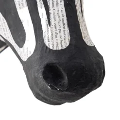 Handcrafted Haitian Artisan Paper Mache Zebra Head