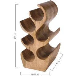 Handcrafted Mango Wood 6-Bottle Wine Rack