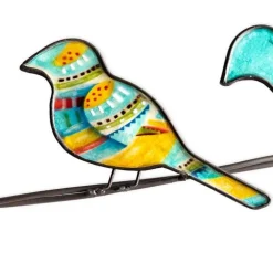 Handcrafted Metal and Capiz Birds on a Wire Wall Art