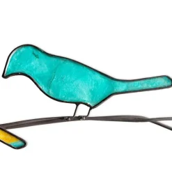 Handcrafted Metal and Capiz Birds on a Wire Wall Art