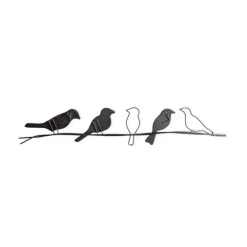 Handcrafted Metal and Capiz Birds on a Wire Wall Art
