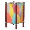 Handcrafted Rattan and Cocoa Leaves Table Lamp - Multi