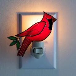 Handcrafted Stained Glass Cardinal Nightlight