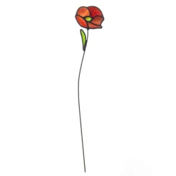 Handcrafted Stained Glass Flower Stakes - Birth Month - August