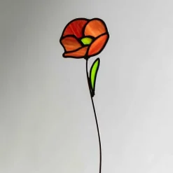 Handcrafted Stained Glass Flower Stakes - Birth Month - August
