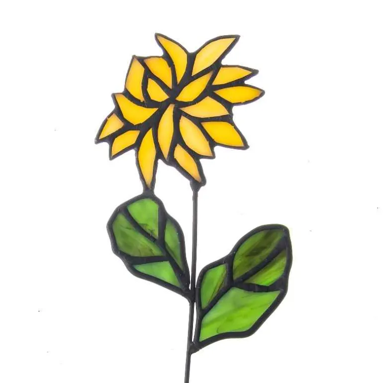 Handcrafted Stained Glass Flower Stakes - Birth Month - November