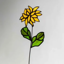 Handcrafted Stained Glass Flower Stakes - Birth Month - November