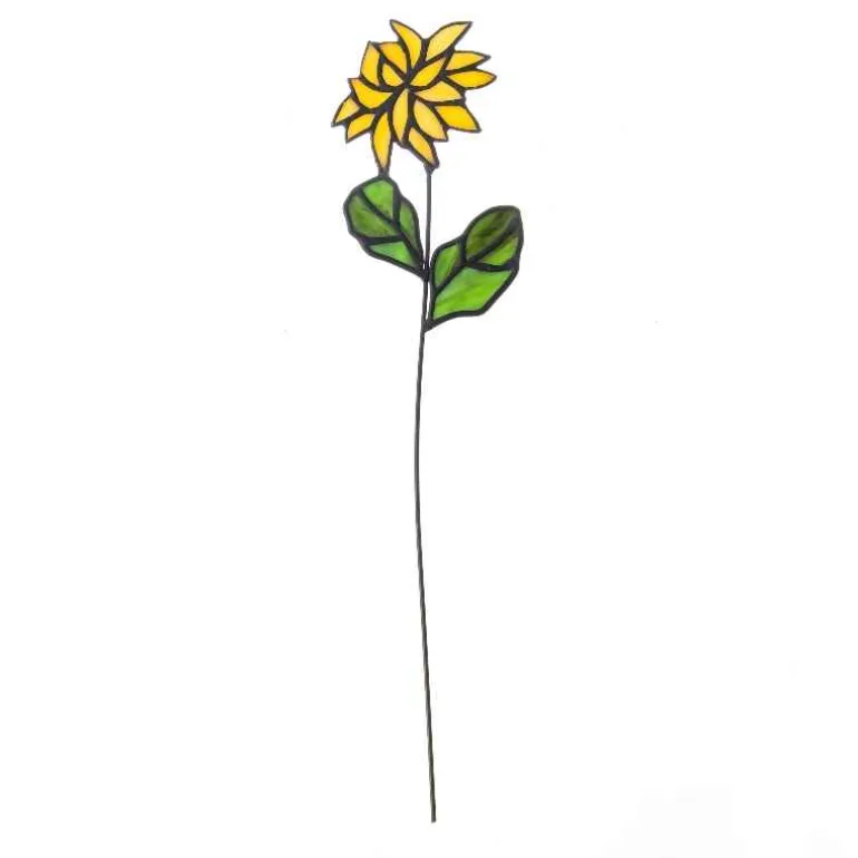 Handcrafted Stained Glass Flower Stakes - Birth Month - November