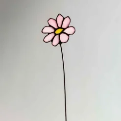 Handcrafted Stained Glass Flower Stakes - Birth Month - October