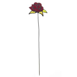 Handcrafted Stained Glass Flower Stakes - Birth Month - June