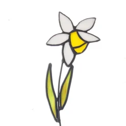 Handcrafted Stained Glass Flower Stakes - Birth Month - December