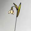 Handcrafted Stained Glass Flower Stakes - Birth Month - January