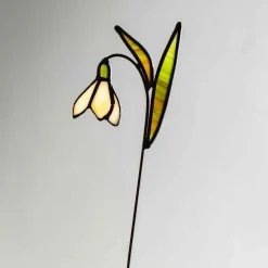 Handcrafted Stained Glass Flower Stakes - Birth Month - January
