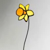 Handcrafted Stained Glass Flower Stakes - Birth Month - March