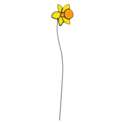 Handcrafted Stained Glass Flower Stakes - Birth Month - March