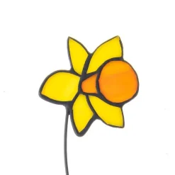 Handcrafted Stained Glass Flower Stakes - Birth Month - March