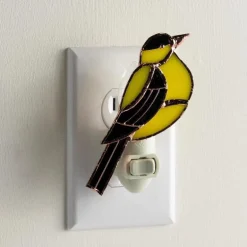 Handcrafted Stained Glass Goldfinch Night Light