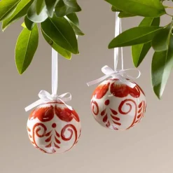 Handcrafted Talavera Ceramic Ornaments, Set of 2